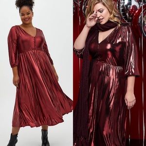 Torrid Red Liquid Knit Tea Length Dress - Size 1x